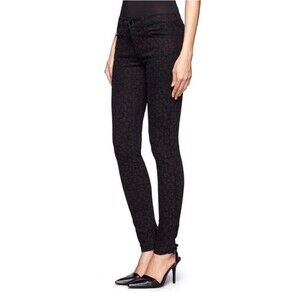 J Brand Super Skinny Black Leopard Print Jeans- Size 28